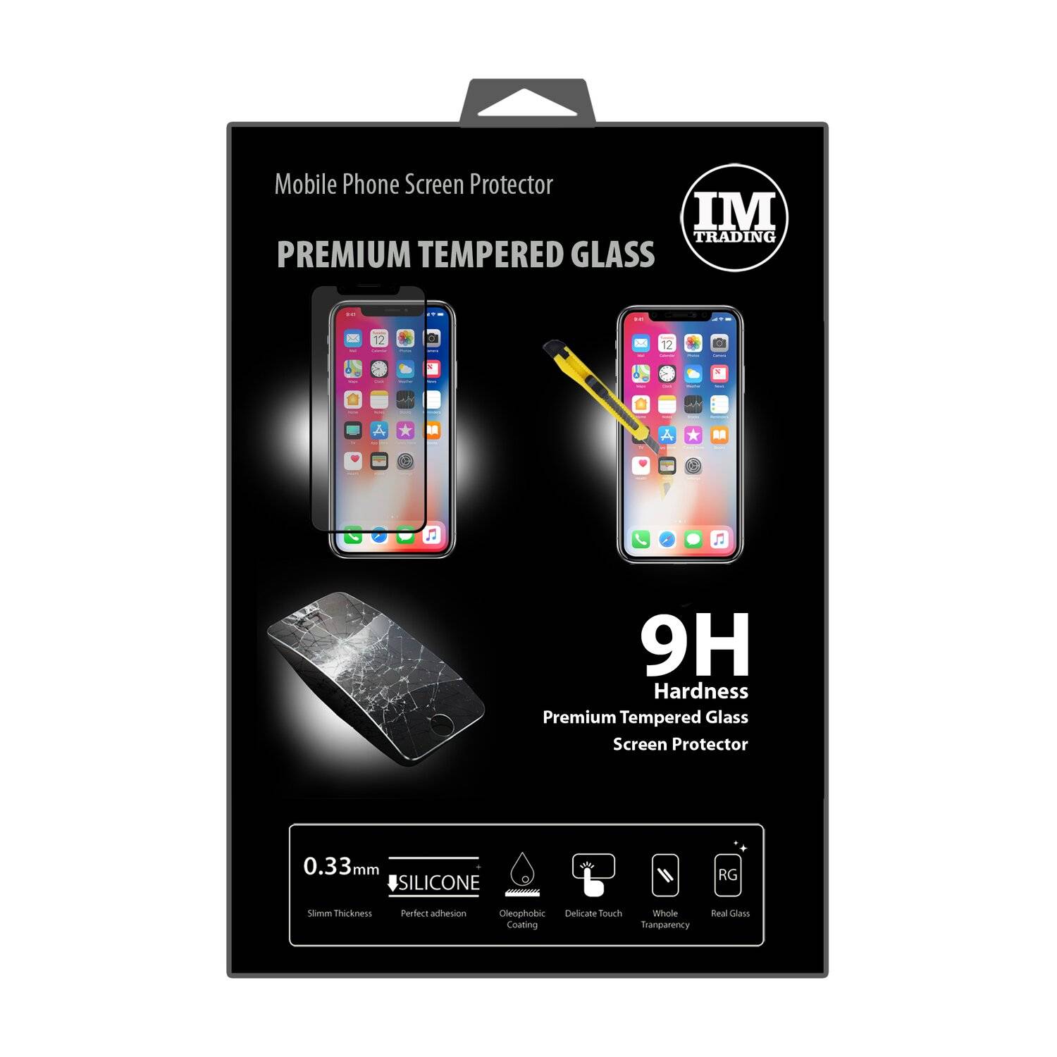 iPhone XS 5D Schutzglas Schwarz 9H Tempered Display Schutzglas