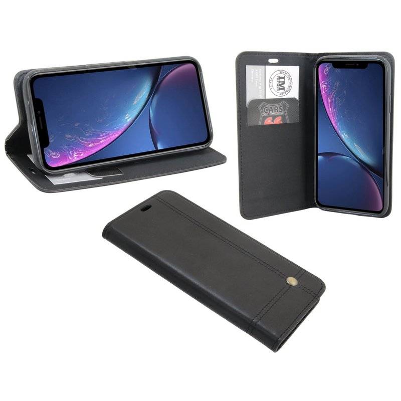 iPhone XR Tasche Flip Case Smartphone Schutzhülle Schwarz