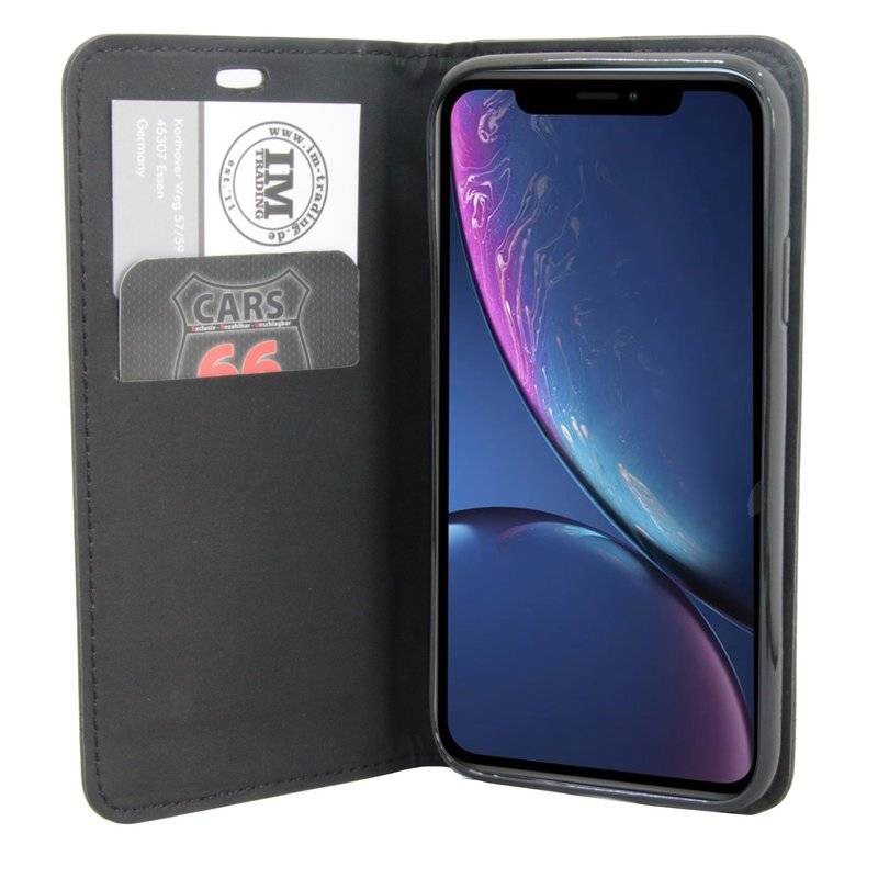 iPhone XR Tasche Flip Case Smartphone Schutzhülle Schwarz