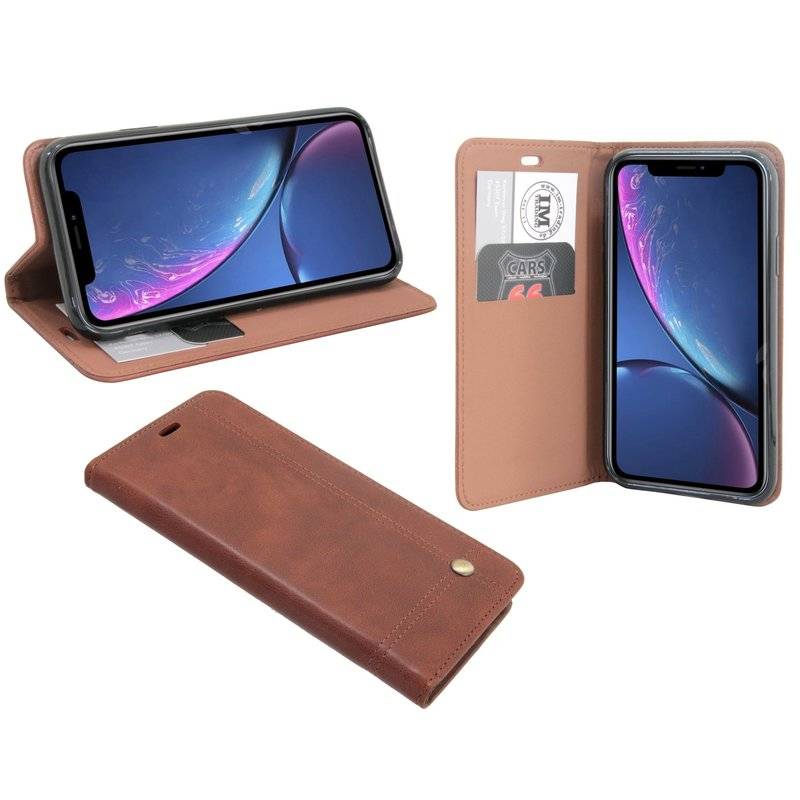 iPhone XS Max Tasche Flip Case Schutzhülle Braun