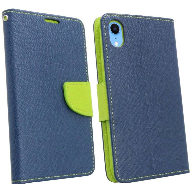 iPhone XR Handyhülle Tasche Flip Case Schutzhülle Blau