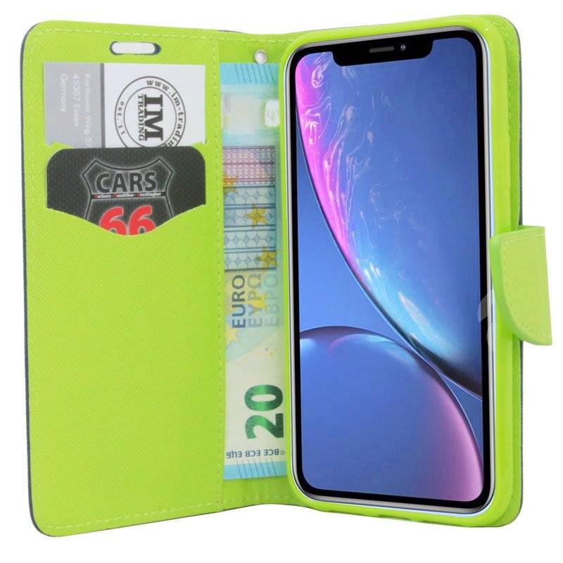 iPhone XR Handyhülle Tasche Flip Case Schutzhülle Blau
