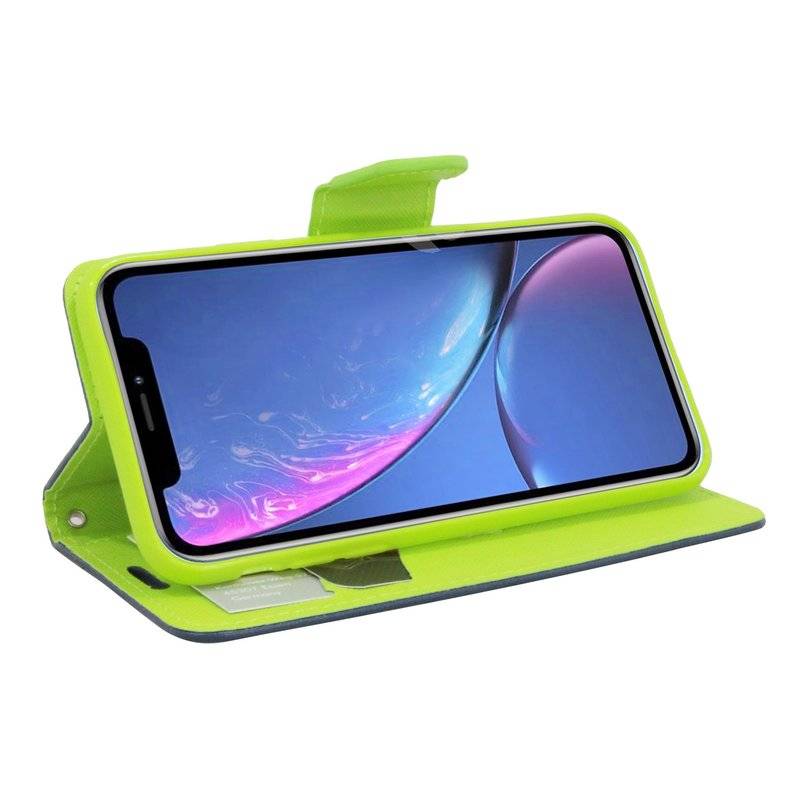 iPhone XR Handyhülle Tasche Flip Case Schutzhülle Blau