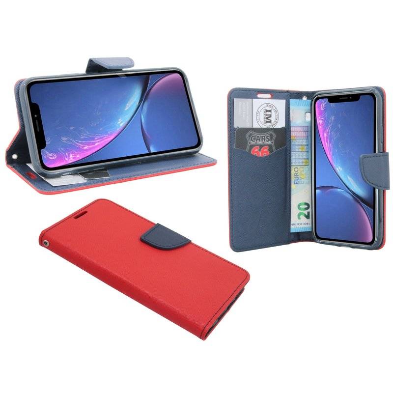 iPhone XR Handyhülle Tasche Flip Case Schutzhülle Rot