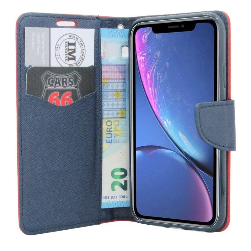 iPhone XR Handyhülle Tasche Flip Case Schutzhülle Rot