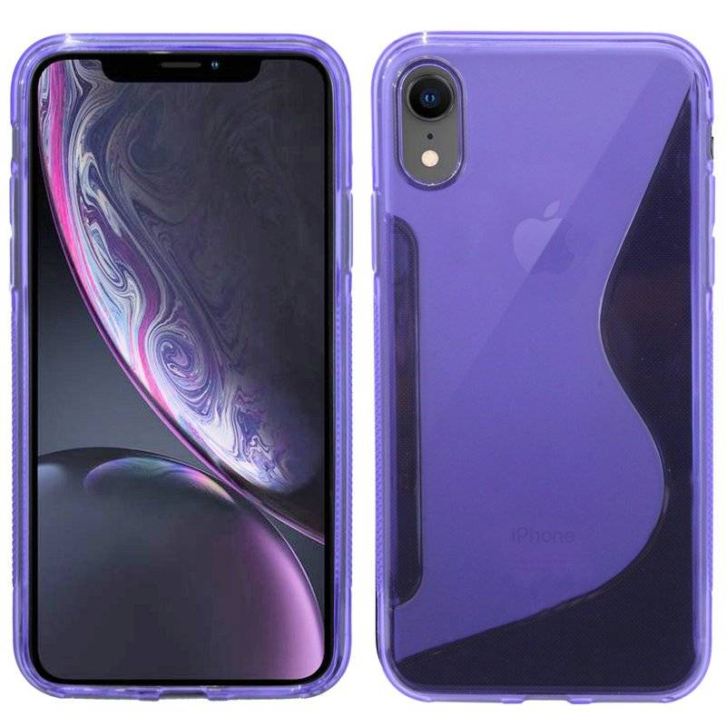 iPhone XR Silikon Hülle S-Line Cover Case Lila