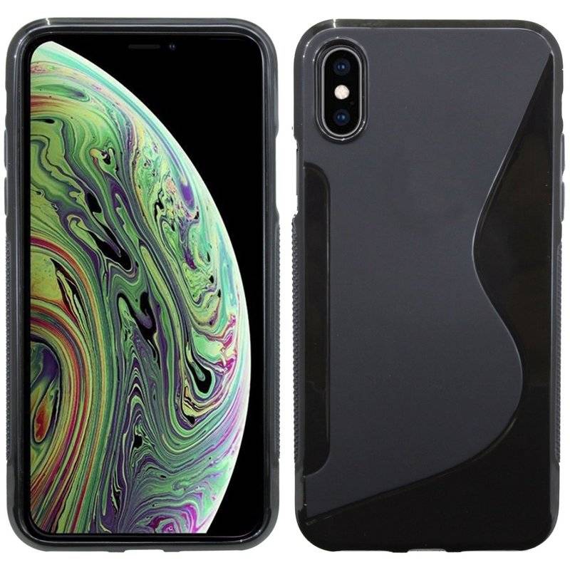 iPhone XS Max Silikon Hülle Cover Case S-Line Schwarz