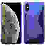 iPhone XS Max Silikon Schutzhülle Cover Case S-Line Blau