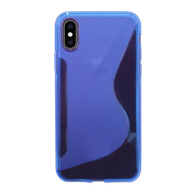 iPhone XS Max Silikon Schutzhülle Cover Case S-Line Blau