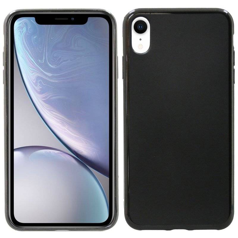iPhone XR Silikon Hülle Cover Case Bumper Schwarz