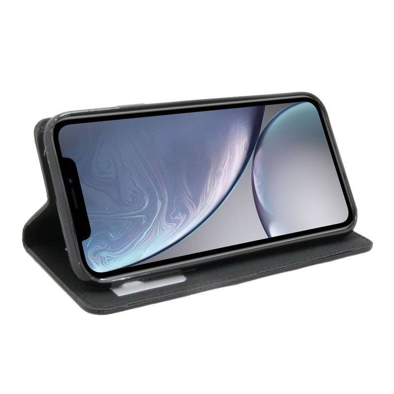 iPhone XR Tasche Flip Case Smartphone Schutzhülle Schwarz