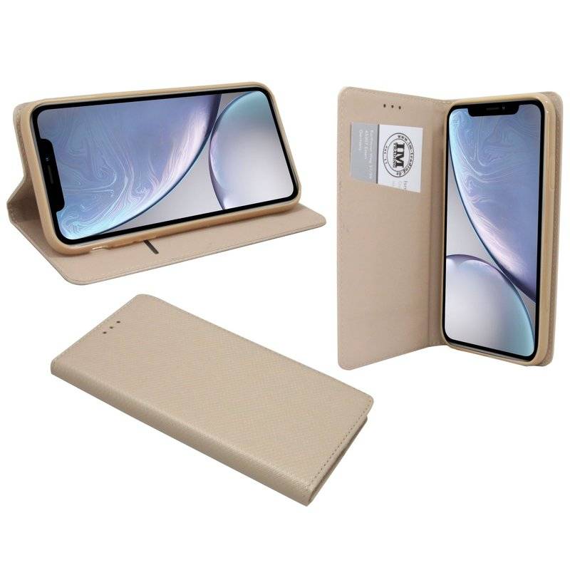 iPhone XR Tasche Flip Case Smartphone Schutzhülle Gold