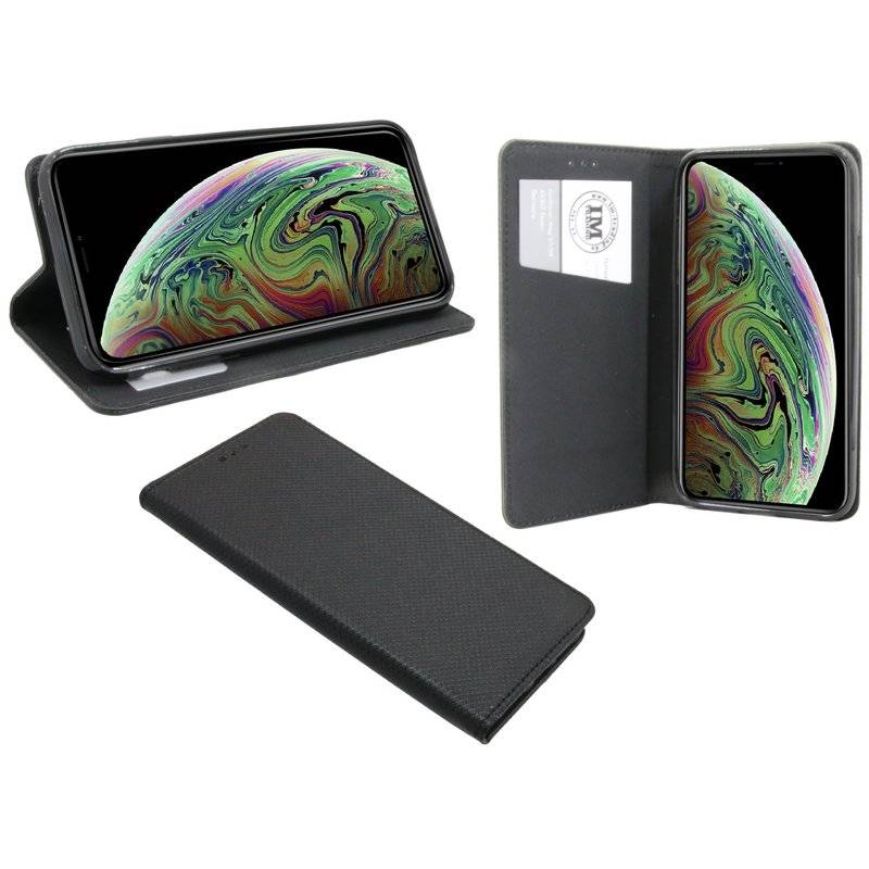 iPhone XS Max Buch Tasche Flip Case Schwarz Schutzhülle