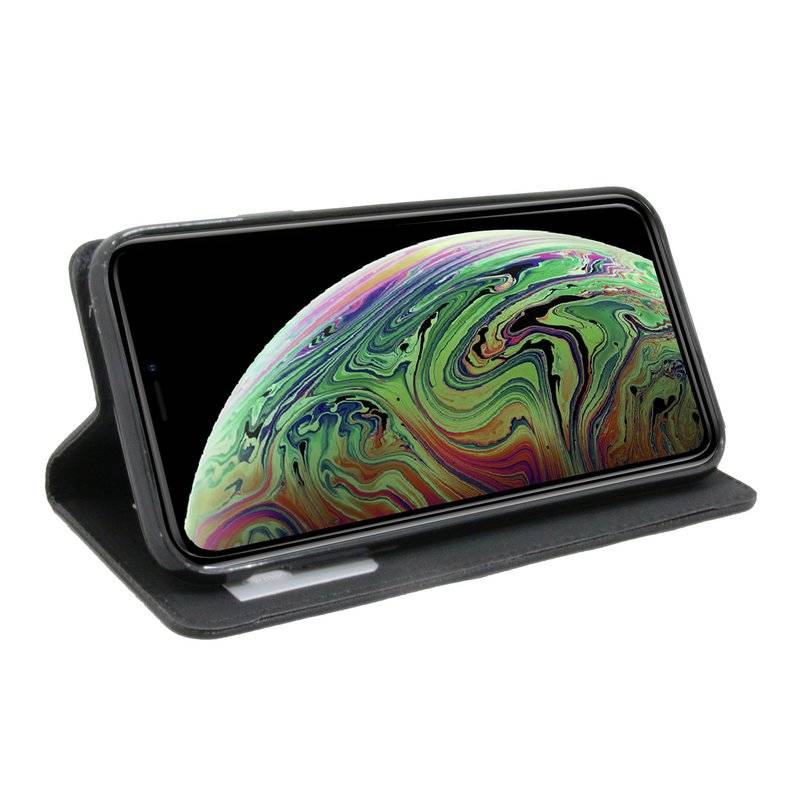 iPhone XS Max Buch Tasche Flip Case Schwarz Schutzhülle