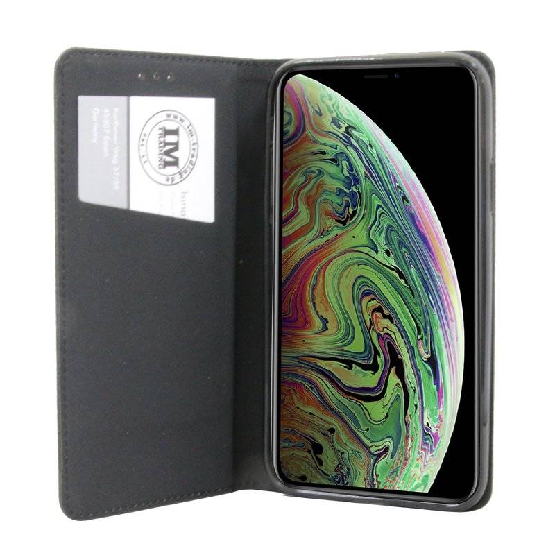 iPhone XS Max Buch Tasche Flip Case Schwarz Schutzhülle