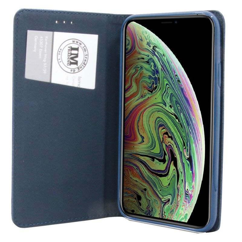 iPhone XS Max Buch Tasche Flip Case Blau Schutzhülle