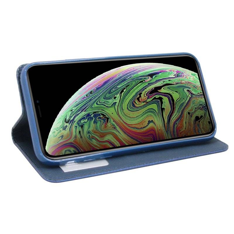 iPhone XS Max Buch Tasche Flip Case Blau Schutzhülle