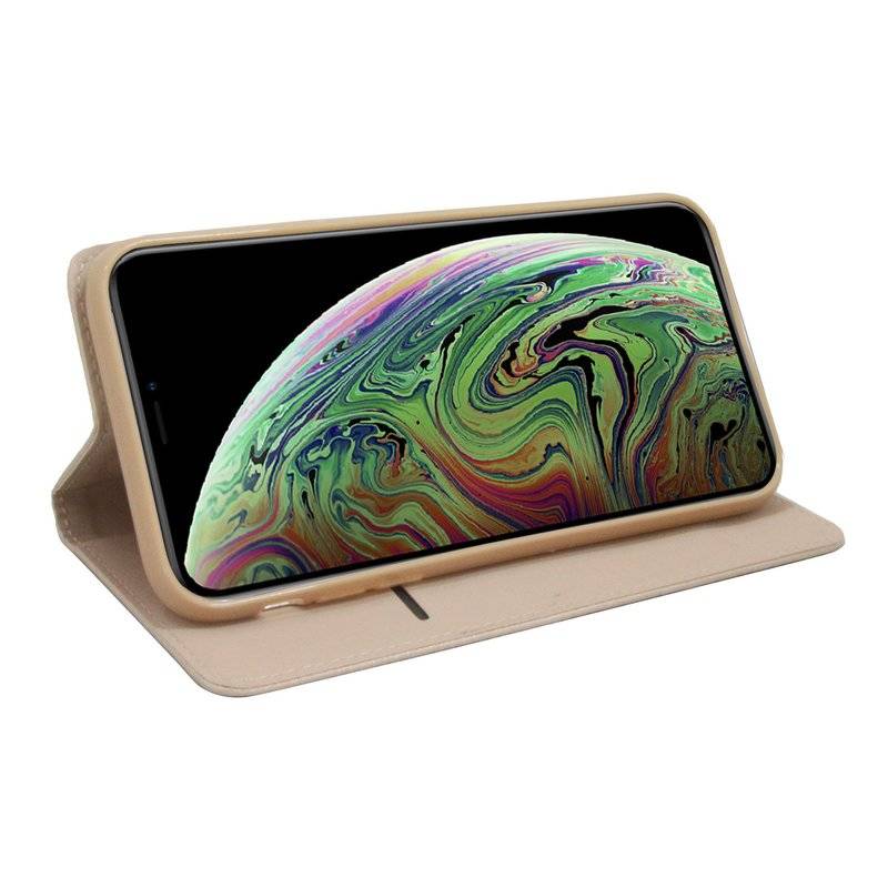 iPhone XS Max Buch Tasche Flip Case Gold Schutzhülle
