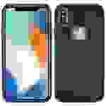 Silikon Hülle Carbon kompatibel mit iPhone X TPU Case Soft Handyhülle Cover Schutzhülle Schwarz