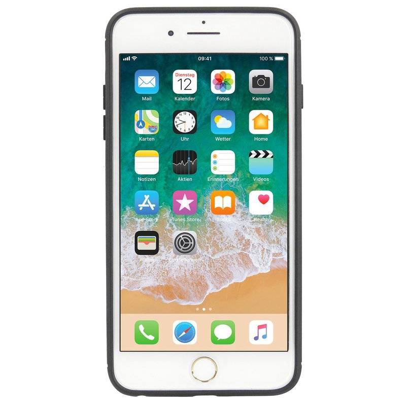 Silikon Hülle Carbon kompatibel mit iPhone 7 PLUS TPU Case Soft Handyhülle Cover Schutzhülle Schwarz