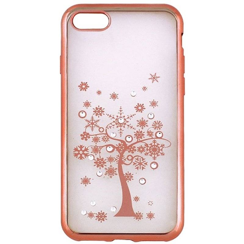 Apple iPhone 7 Plus Motiv Silikon Schutzhülle Cover Tree Rose