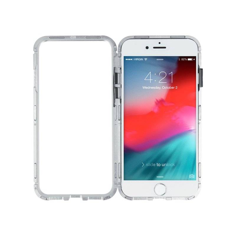 iPhone XS 360 Grad Magnet Hülle Metall Case Full Cover Silber