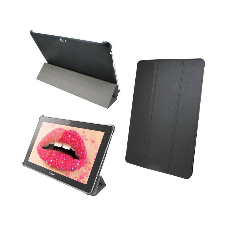 Buchtasche Bumper BOOK-Style Zubehör Hülle für Huawei MediaPad 10 FHD (10.1") Schwarz