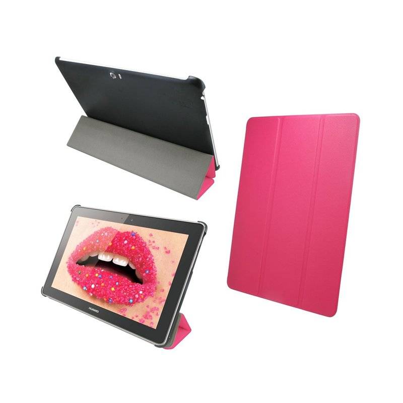 Buchtasche Bumper BOOK-Style Zubehör Hülle für Huawei MediaPad 10 FHD (10.1") Pink