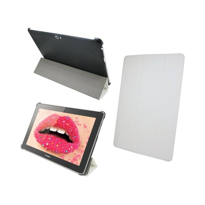 Buchtasche Bumper BOOK-Style Zubehör Hülle für Huawei MediaPad 10 FHD (10.1") Weiß