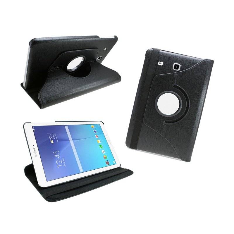 Tablet Tasche 360° Rotierbar Cover Etui für Samsung Galaxy Tab E 9,6" T560N Schwarz