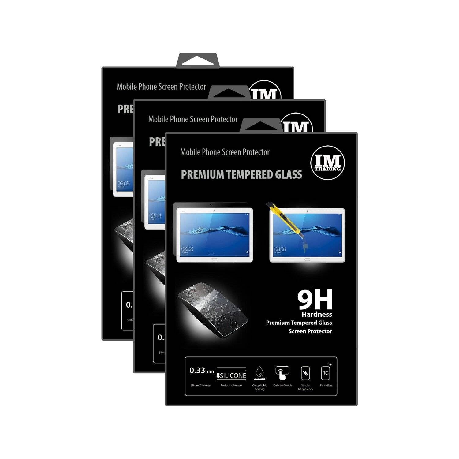 3x Schutz Schutz Glas 9H Tempered Display Schutz Folie Display Glas Protector für Huawei MediaPad M3 LITE 10.1 Zoll