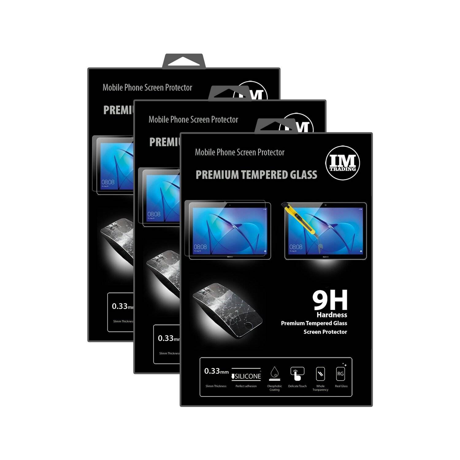 3x Schutz Schutz Glas 9H Tempered Glass Display Schutz Folie Display Glas Screen Protector Huawei MediaPad T3 8.0 Zoll