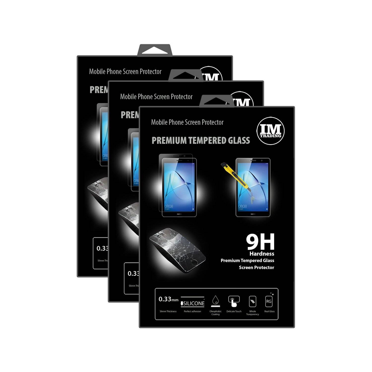 3x Schutz Schutz Glas 9H Tempered Glass Display Schutz Folie Display Glas für Huawei MediaPad T3 8.0 Zoll