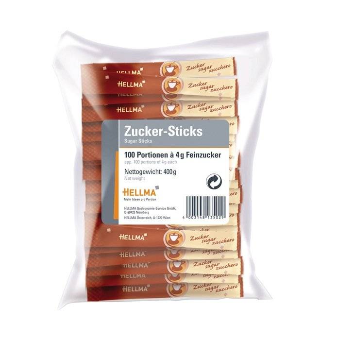 Hellma Zucker-Sticks 100er Inhalt: 400g