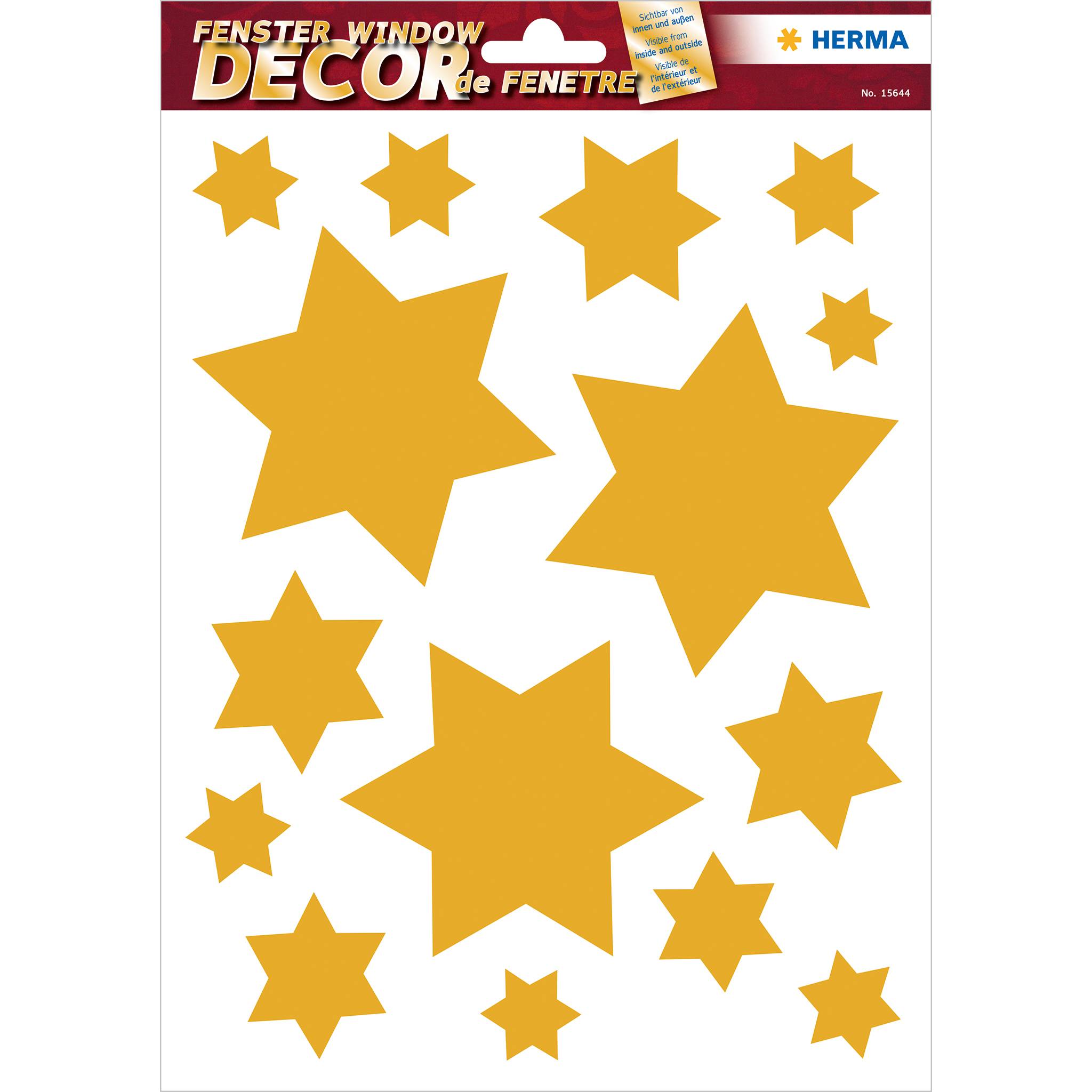 HERMA 15545, Gold, Sternenmuster, Entfernbar, Fenster, Weihnachten, Junge/Mädchen