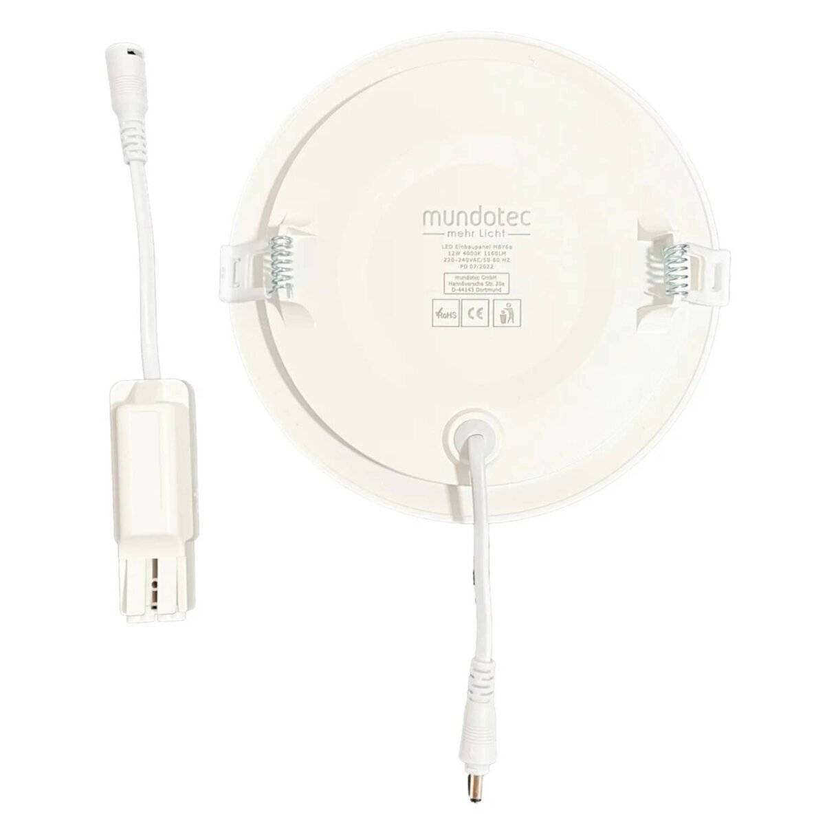 20x 12W LED Panel Einbaustrahler Spot Einbauleuchte Kaltweiß 6500K 910 Lumen Deckenleuchte Rund