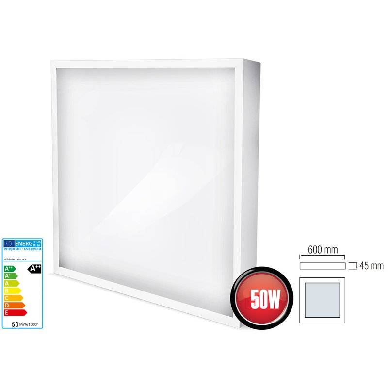 LED Panel 50W Eckig Weiß Aufputz Deckenleuchte Deckenstrahler Einbau Lampe inkl. Trafo Kaltweiß