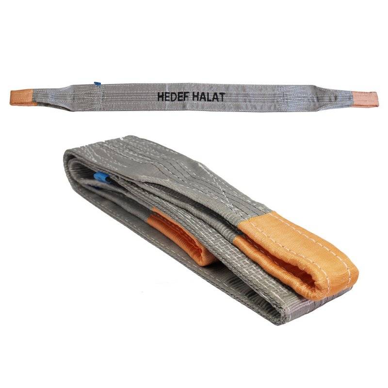 4 Tonnen Tragfähigkeit 1 Meter Länge Hebegurt Rundschlinge Hebeband aus Polyster mit Endschlaufen Grau