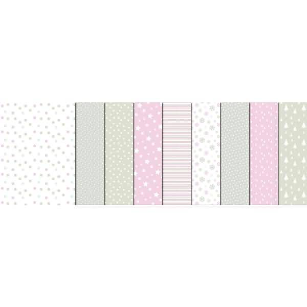 Fotokarton Frosty rose 300g/qm A4 VE=9 Blatt sortiert