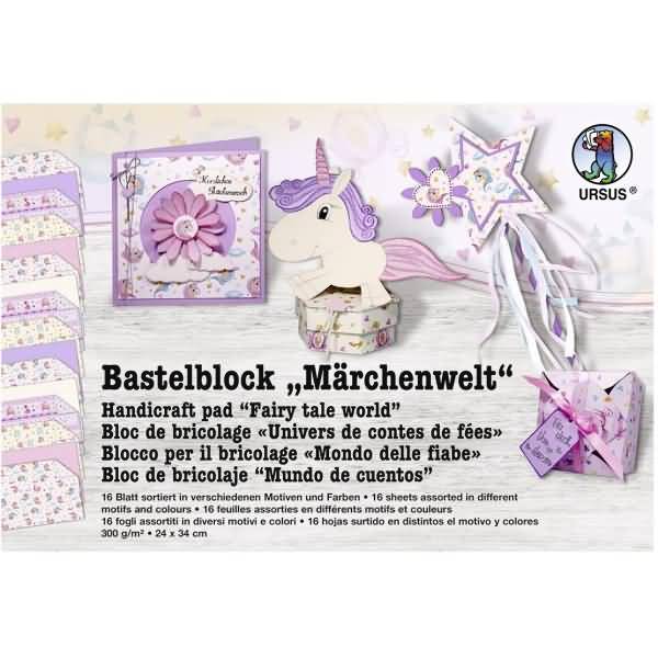 Bastelblock Märchenwelt 300g/qm 24x34cm VE=16 Blatt sortiert
