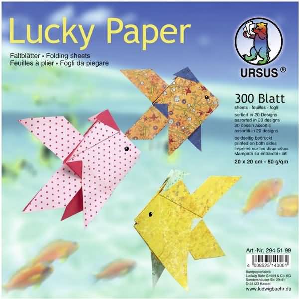 Faltblätter Lucky Paper 80g/qm 20x20cm 20 Designs VE=300 Blatt