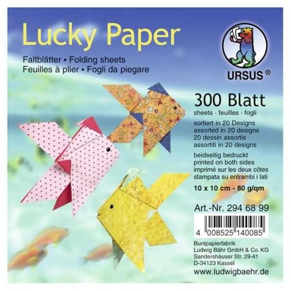 Faltblätter Lucky Paper 80g/qm 10x10cm 20 Designs VE=300 Blatt