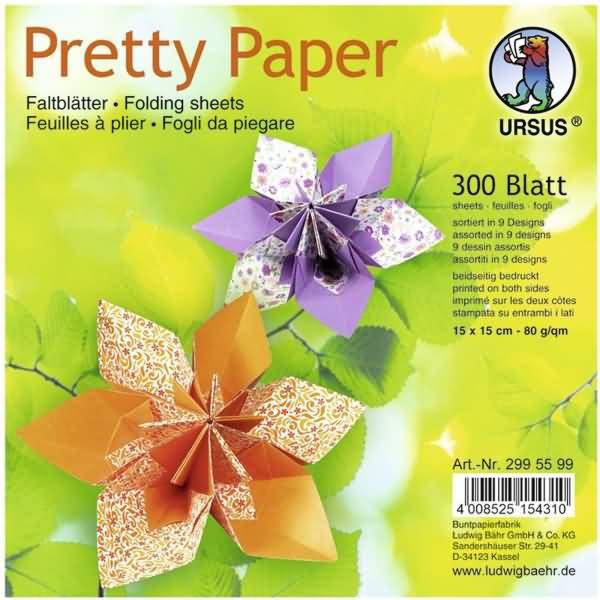 Faltblätter Pretty Paper 80g/qm 15x15cm 9 Designs VE=300 Blatt
