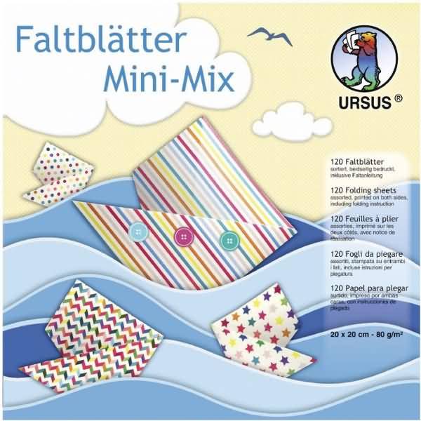Faltblätter Mini Mix 80g/qm 20x20cm 10 Designs VE=120 Blatt
