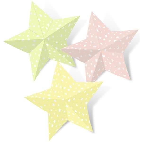 Faltblätter Mini Sterne 80g/qm 15x15cm 12 Farben VE=120 Blatt