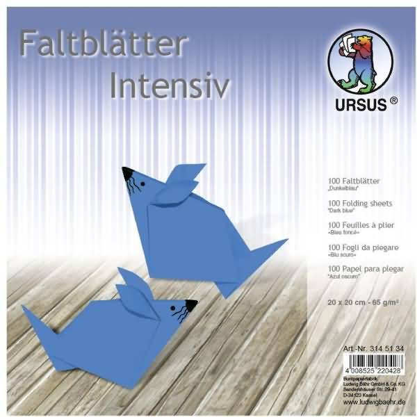 Faltblätter Intensiv Uni 20x20cm VE=100 Blatt dunkelblau