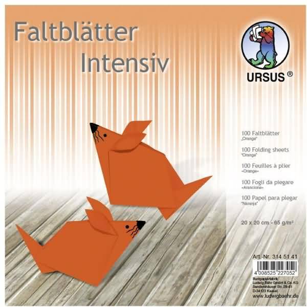 Faltblätter Intensiv Uni 20x20cm VE=100 Blatt orange