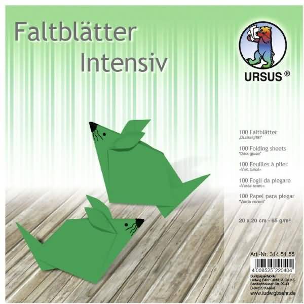 Faltblätter Intensiv Uni 20x20cm VE=100 Blatt dunkelgrün
