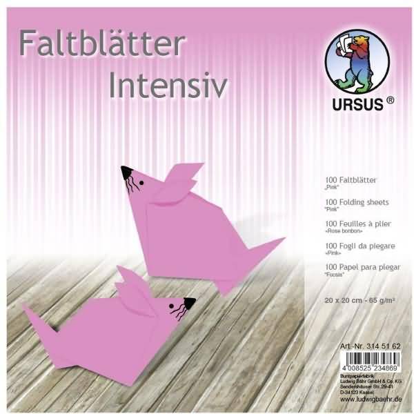 Faltblätter Intensiv Uni 20x20cm VE=100 Blatt pink