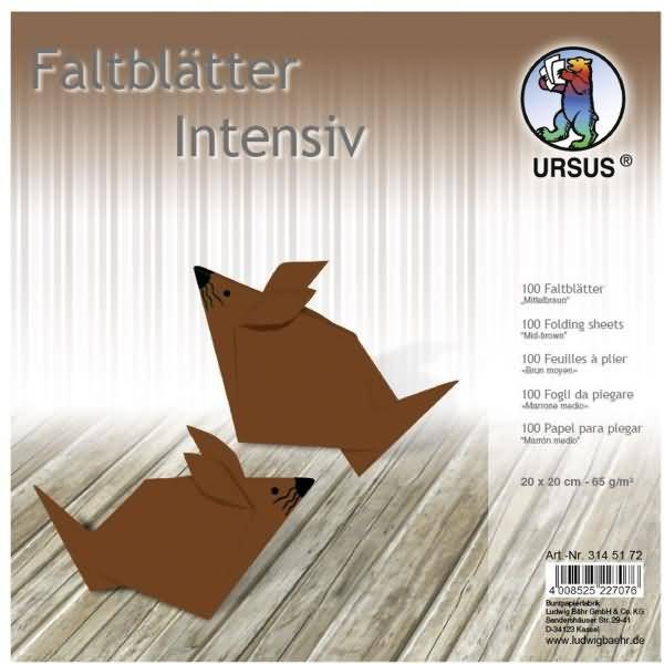 Faltblätter Intensiv Uni 20x20cm VE=100 Blatt mittelbraun